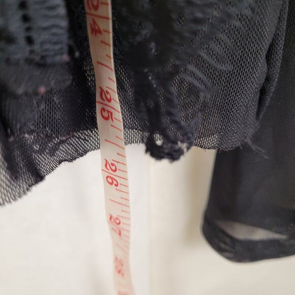 BKE Boutique sheer black lace long sleeved top XL goth fairy grunge regencycore - Picture 8 of 8